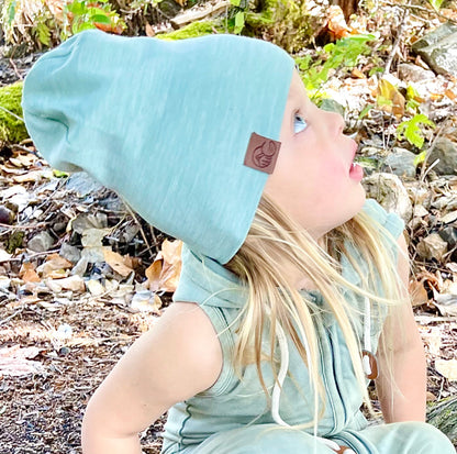 100% MERINO TOQUE/BEENIE - GLACIER LAKE GREEN - KIDS -